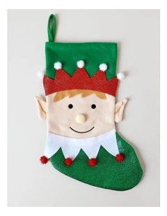 Candyland Christmas Plush Elf Stocking 43cm in Multi