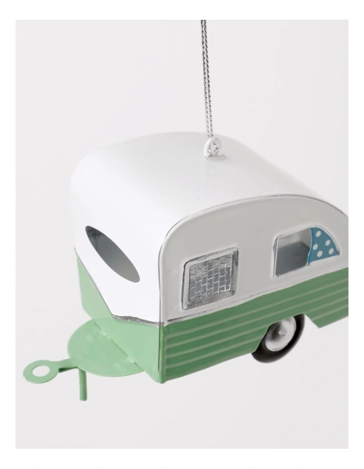 Eucalyptus Christmas Metal Caravan Ornament 10cm in Green image 4