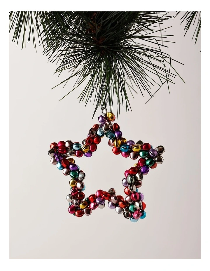 Candyland Christmas Metal Bell Star 10cm in Multi image 2