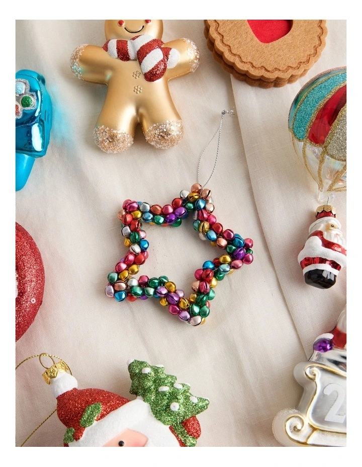 Nostalgia Christmas Metal Bell Star 10cm in Multi image 3