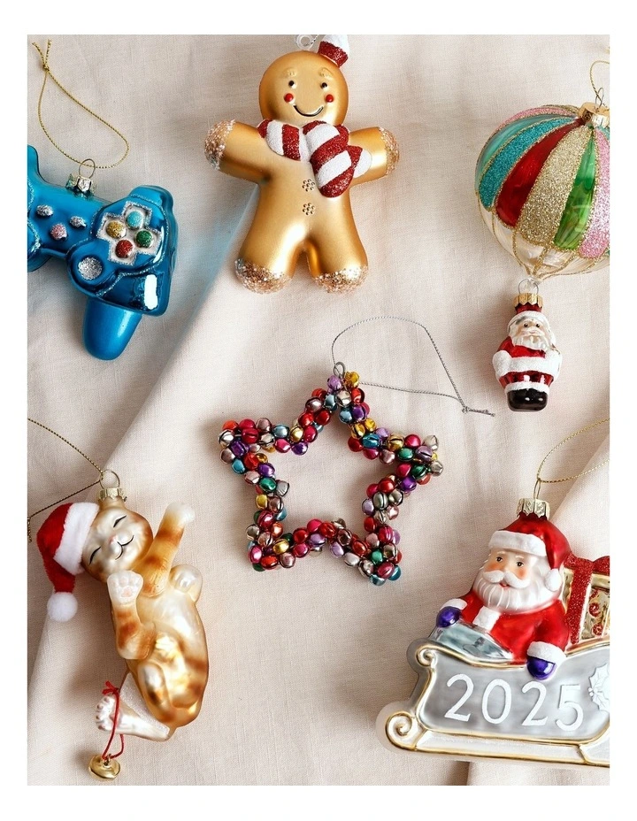 Candyland Christmas Metal Bell Star 10cm in Multi image 3