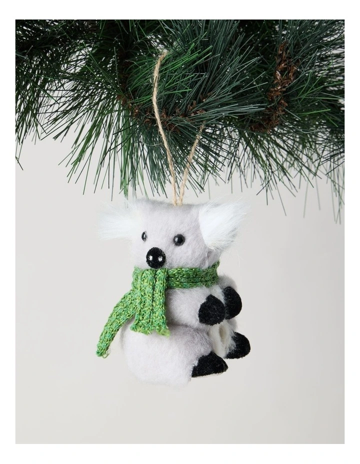 Eucalyptus Christmas Felt Koala Ornament 10cm in Grey image 1