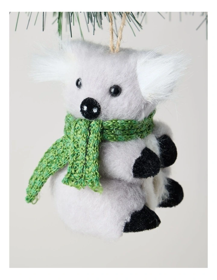 Eucalyptus Christmas Felt Koala Ornament 10cm in Grey image 2