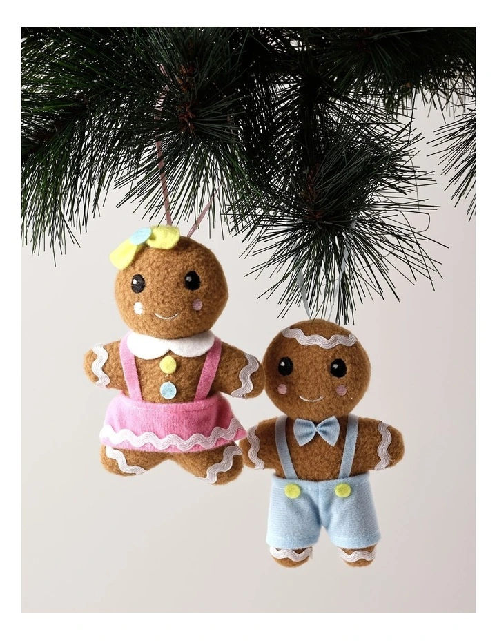 Candyland Christmas Assorted Plush Gingerbread Ornament 9cm in Multi image 1