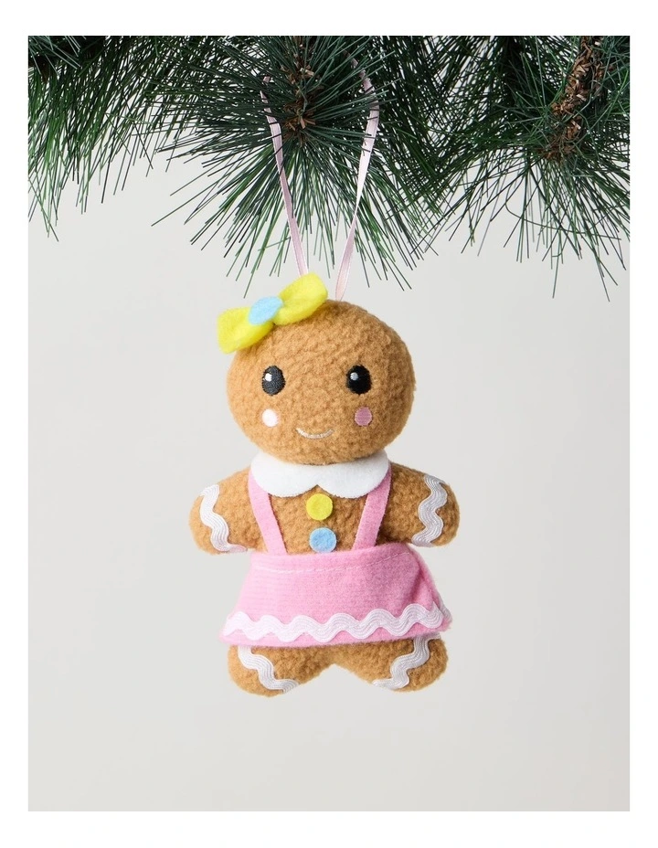 Nostalgia Christmas Assorted Plush Gingerbread Ornament 9cm in Multi image 2