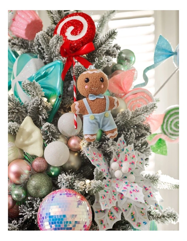 Candyland Christmas Assorted Plush Gingerbread Ornament 9cm in Multi image 3