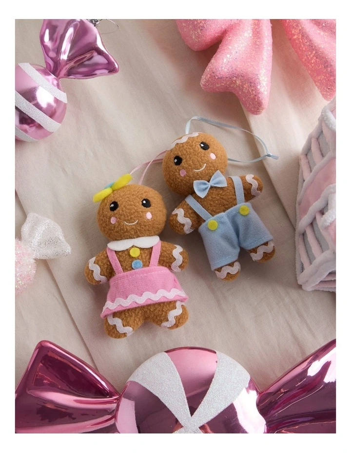 Nostalgia Christmas Assorted Plush Gingerbread Ornament 9cm in Multi image 4