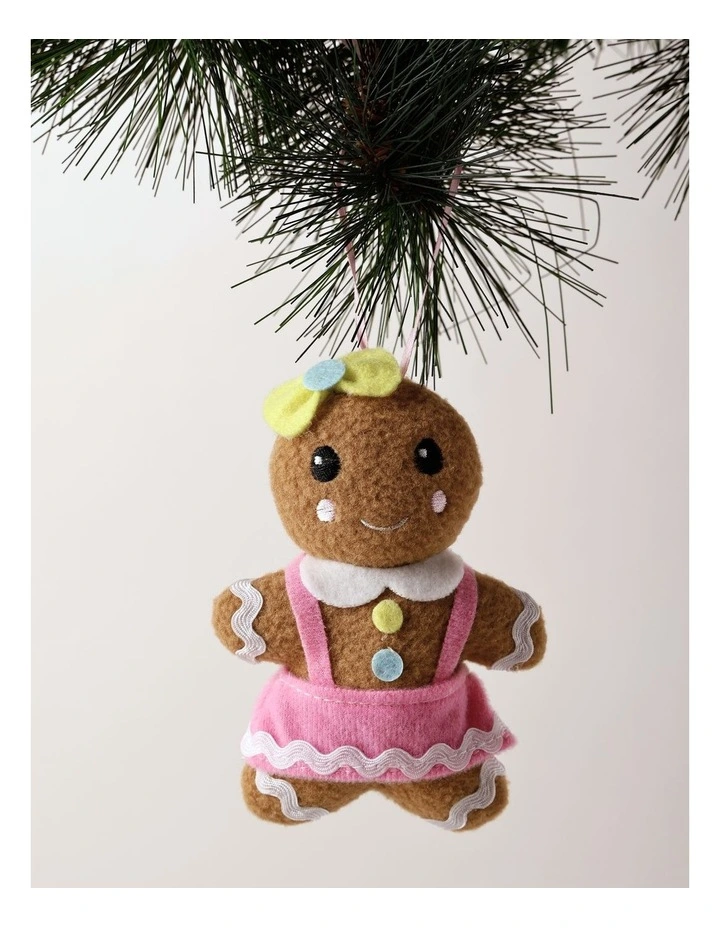 Candyland Christmas Assorted Plush Gingerbread Ornament 9cm in Multi image 4