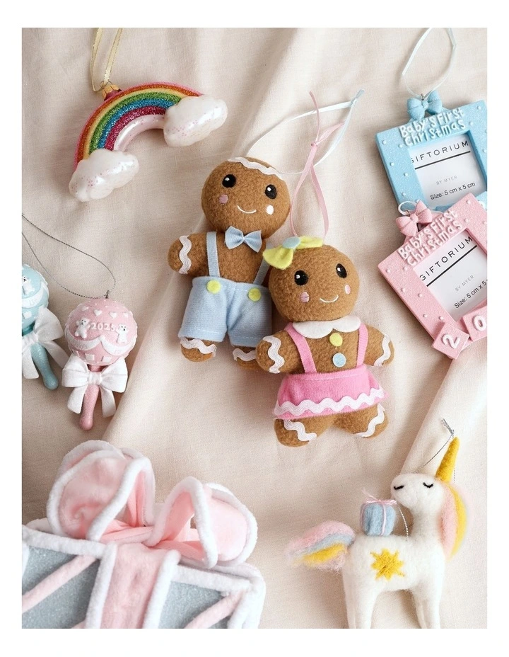 Candyland Christmas Assorted Plush Gingerbread Ornament 9cm in Multi image 5
