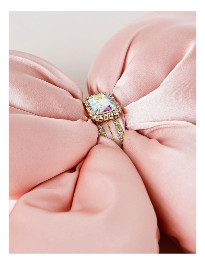 Luxe Christmas Oversized Plush Pink Bow Clip with Gem 33cm in Pink image 4
