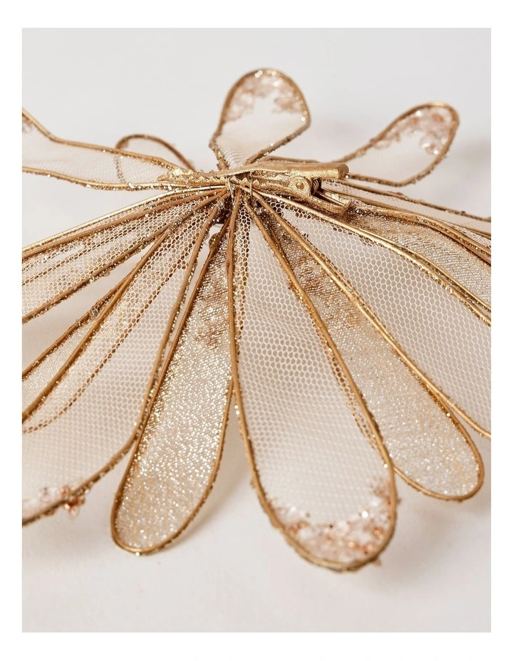 Luxe Christmas Fabric Embellished Flower Clip 20cm in Rose Gold image 4