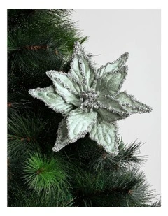 Eucalyptus Christmas Encrusted Velvet Clip 43cm in Blue