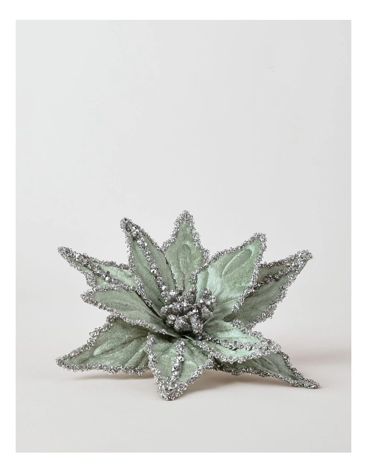 Eucalyptus Christmas Encrusted Velvet Clip 43cm in Blue image 2