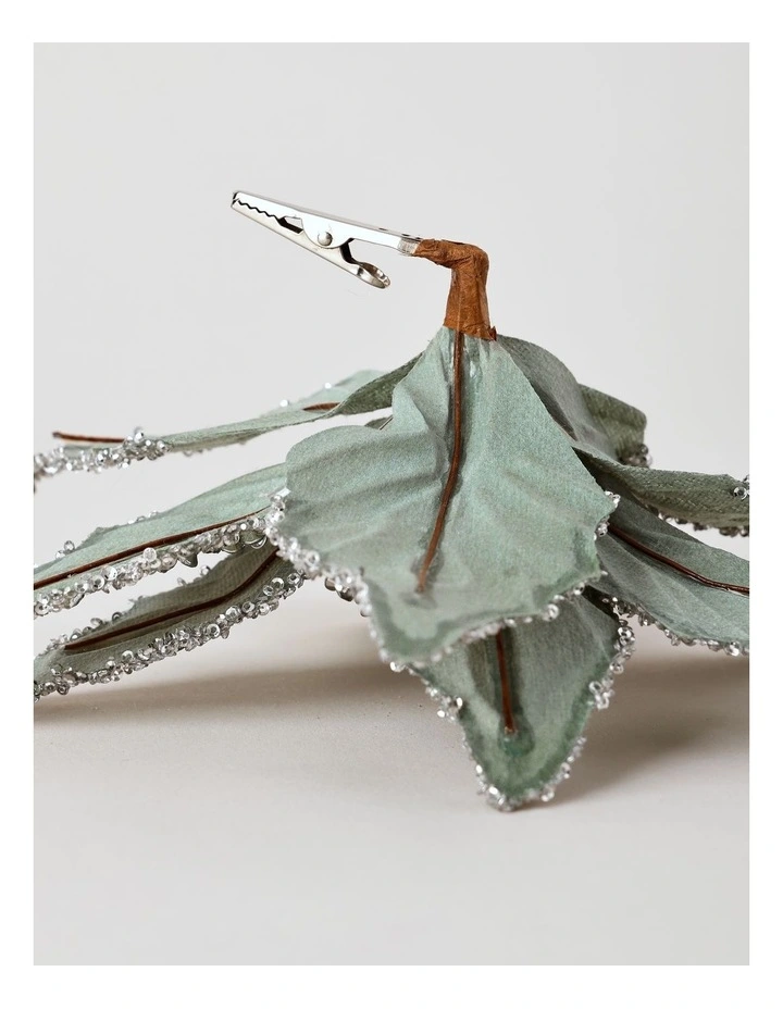 Eucalyptus Christmas Encrusted Velvet Clip 43cm in Blue image 4