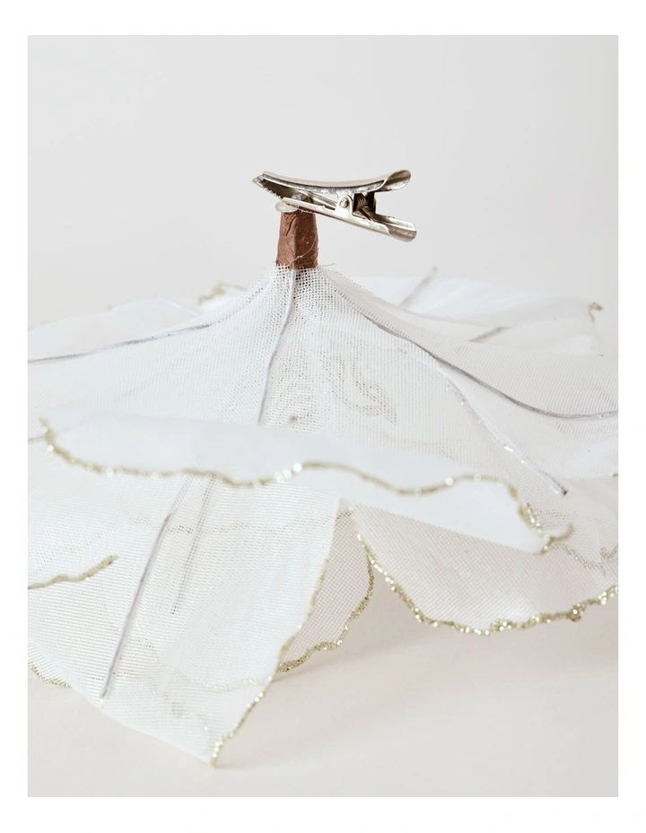 Harvest Christmas Camellia Organza Clip 26cm in White image 4