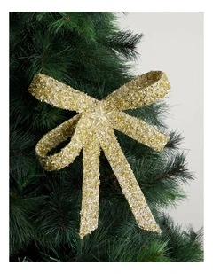 Luxe Plastic Oversized Bow Clip in Gold: 25cm