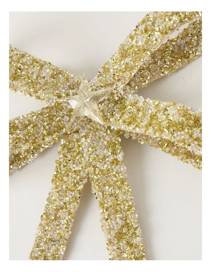 Luxe Plastic Oversized Bow Clip in Gold: 25cm image 4
