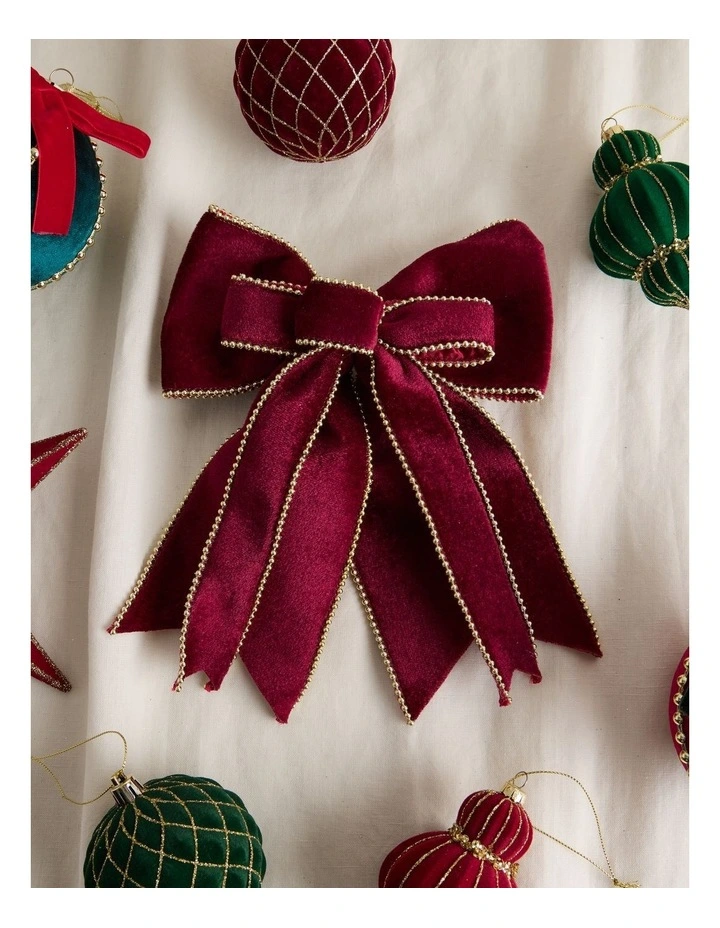 Heirloom Fabric Bow Clip in Red: 25cm image 3