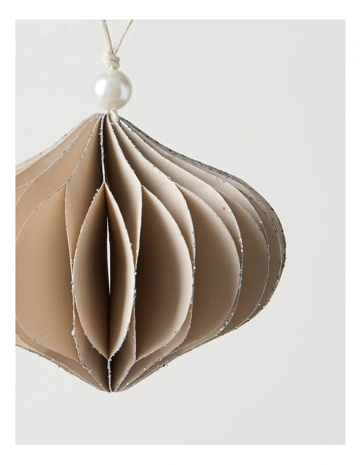 Eucalyptus Paper Ornament in Brown: 8cm image 2
