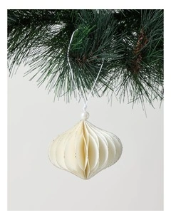Eucalyptus Paper Ornament in White: 8cm