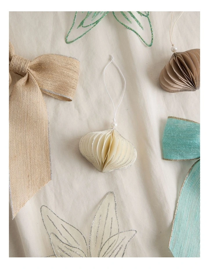 Eucalyptus Paper Ornament in White: 8cm image 3