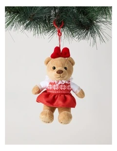 Evie 2026 Charity Bear Fabric Hanging Plush in Red: 13cm