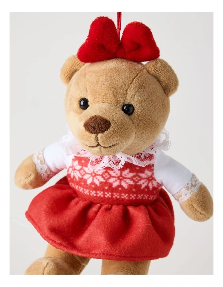 Evie 2026 Charity Bear Fabric Hanging Plush in Red: 13cm image 2