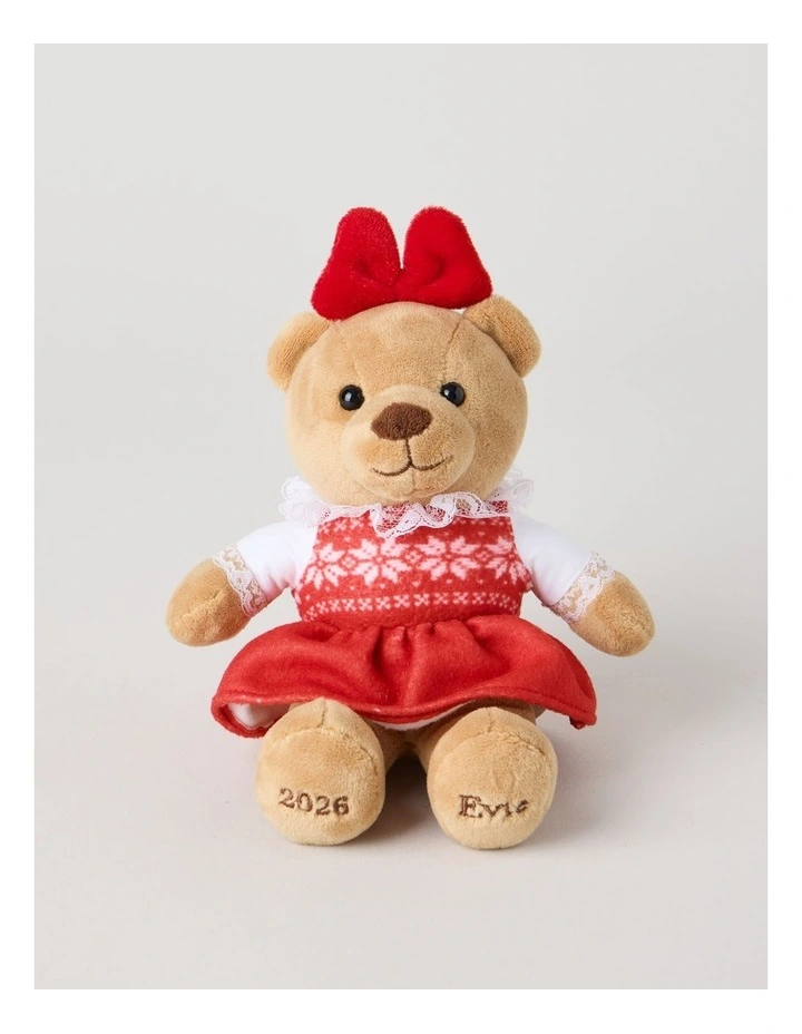 Evie 2026 Charity Bear Fabric Hanging Plush in Red: 13cm image 3