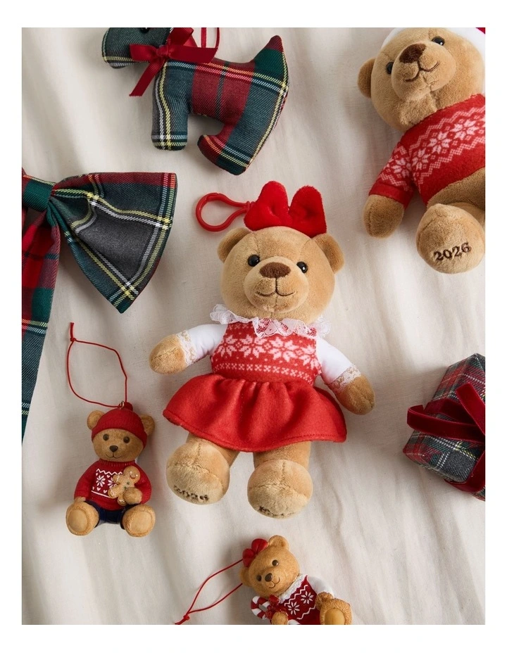 Evie 2026 Charity Bear Fabric Hanging Plush in Red: 13cm image 4