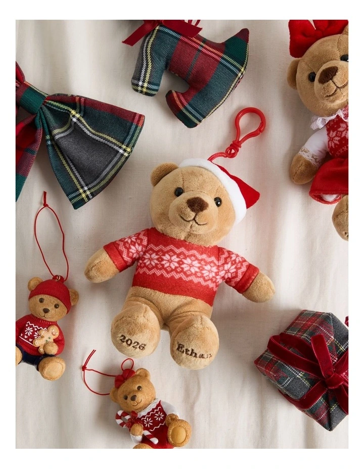 Ethan 2026 Charity Bear Fabric Hanging Plush in Red: 13cm image 4