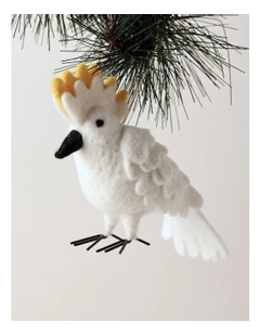 Eucalyptus Christmas Felt Cockatoo Hanging Ornament