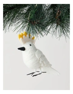 Eucalyptus Christmas Felt Cockatoo Hanging Ornament