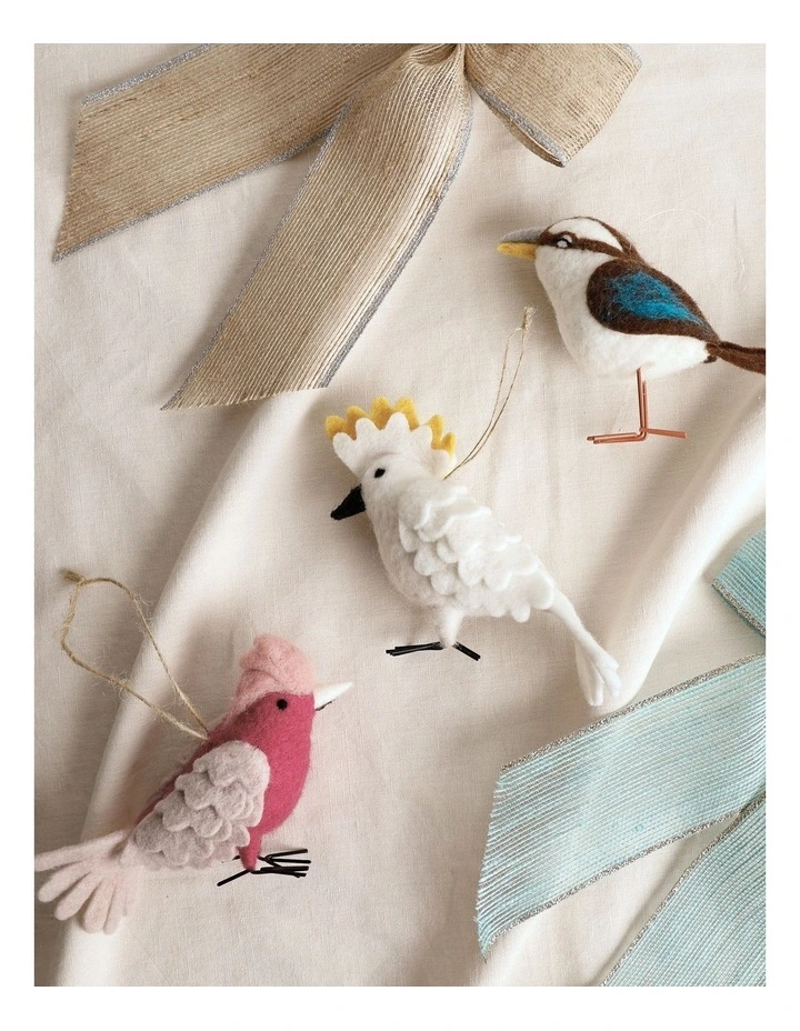 Eucalyptus Christmas Felt Cockatoo Hanging Ornament image 3