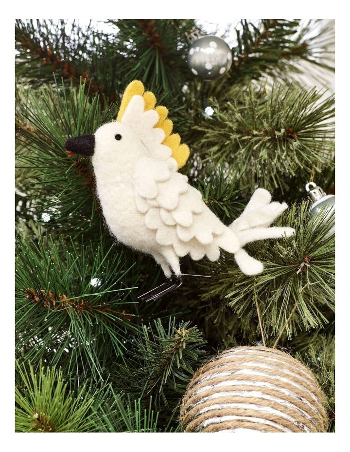 Eucalyptus Christmas Felt Cockatoo Hanging Ornament image 4