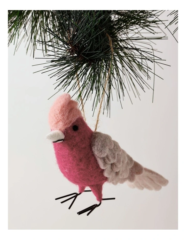 Eucalyptus Christmas Felt Galah Hanging Ornament image 1