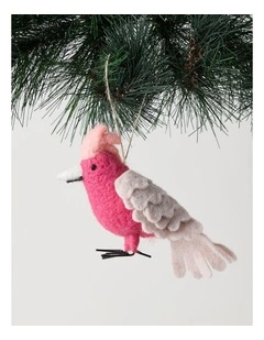 Eucalyptus Christmas Felt Galah Hanging Ornament