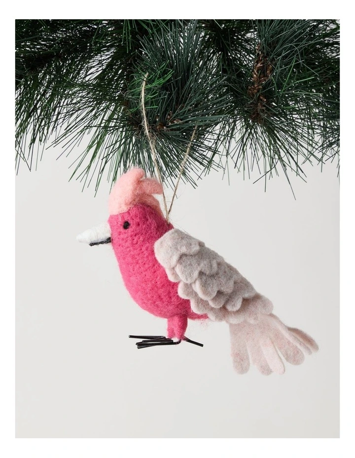 Eucalyptus Christmas Felt Galah Hanging Ornament image 1