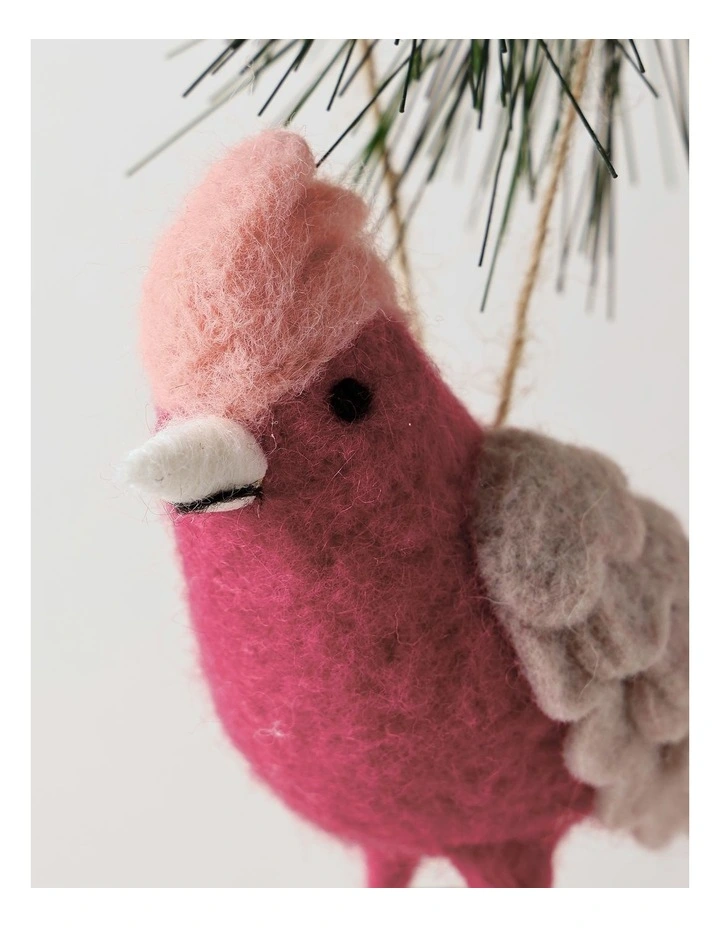 Eucalyptus Christmas Felt Galah Hanging Ornament image 2