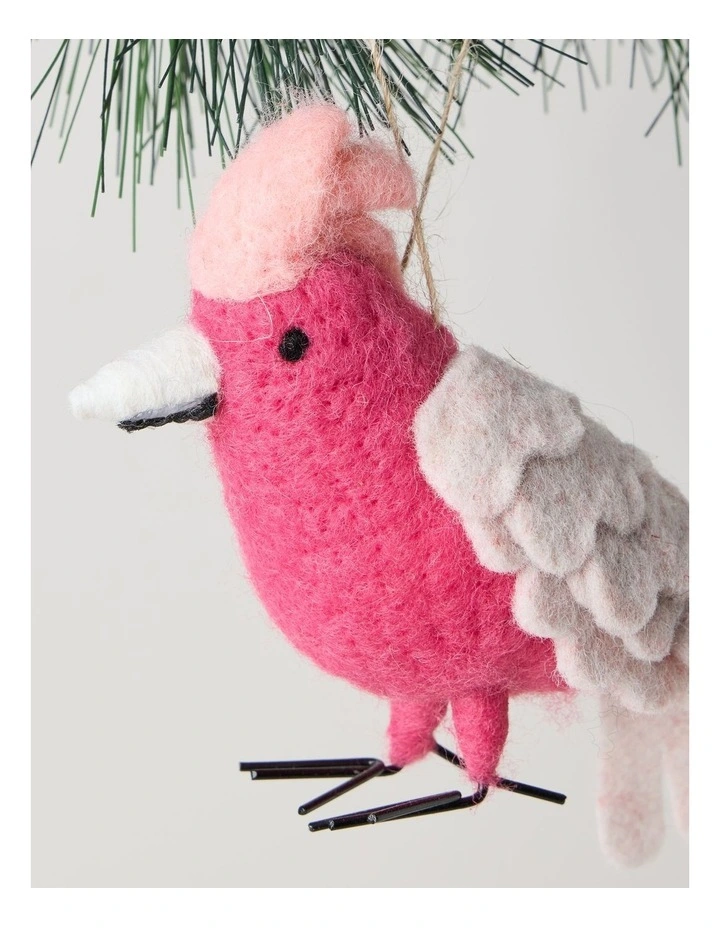Eucalyptus Christmas Felt Galah Hanging Ornament image 2