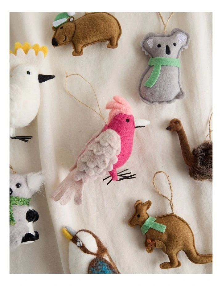 Eucalyptus Christmas Felt Galah Hanging Ornament image 3