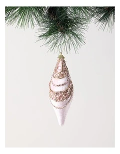 Luxe Christmas Pink Velvet Jewelled Finial Hanging Ornament