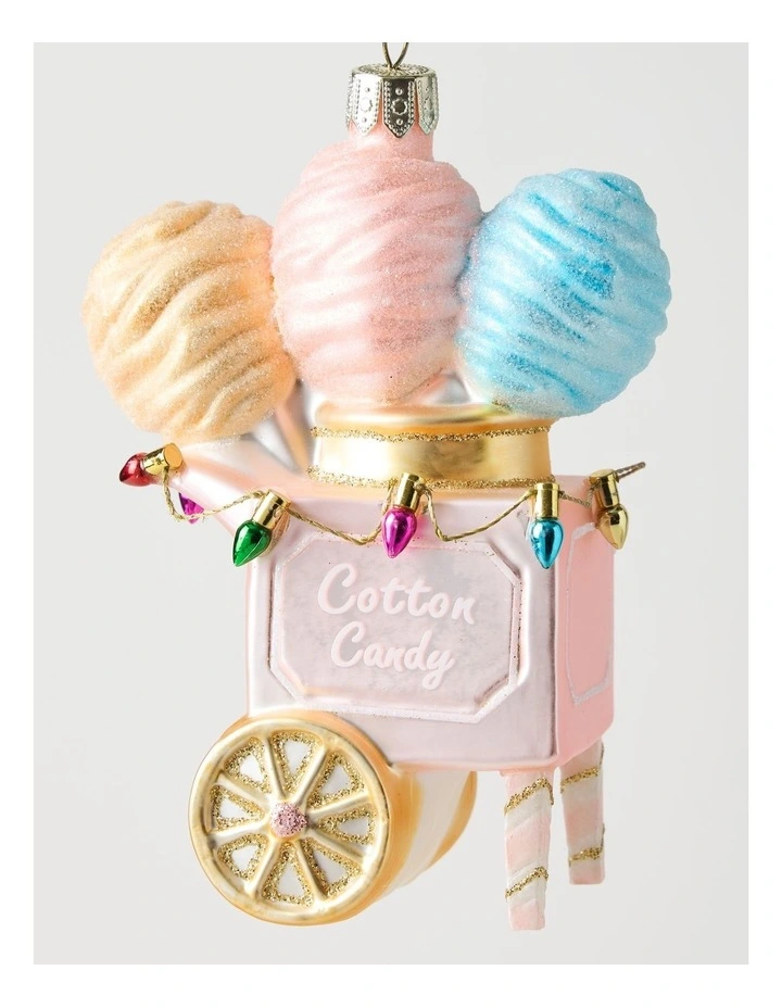 Nostalgia Christmas Glass Cotton Candy Stand Ornament 12cm in Multicolour image 2