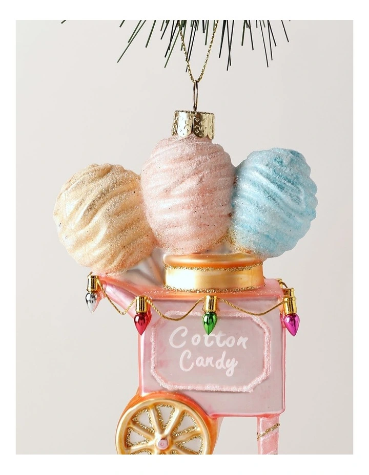Candyland Christmas Glass Cotton Candy Stand Ornament 12cm in Multicolour image 2