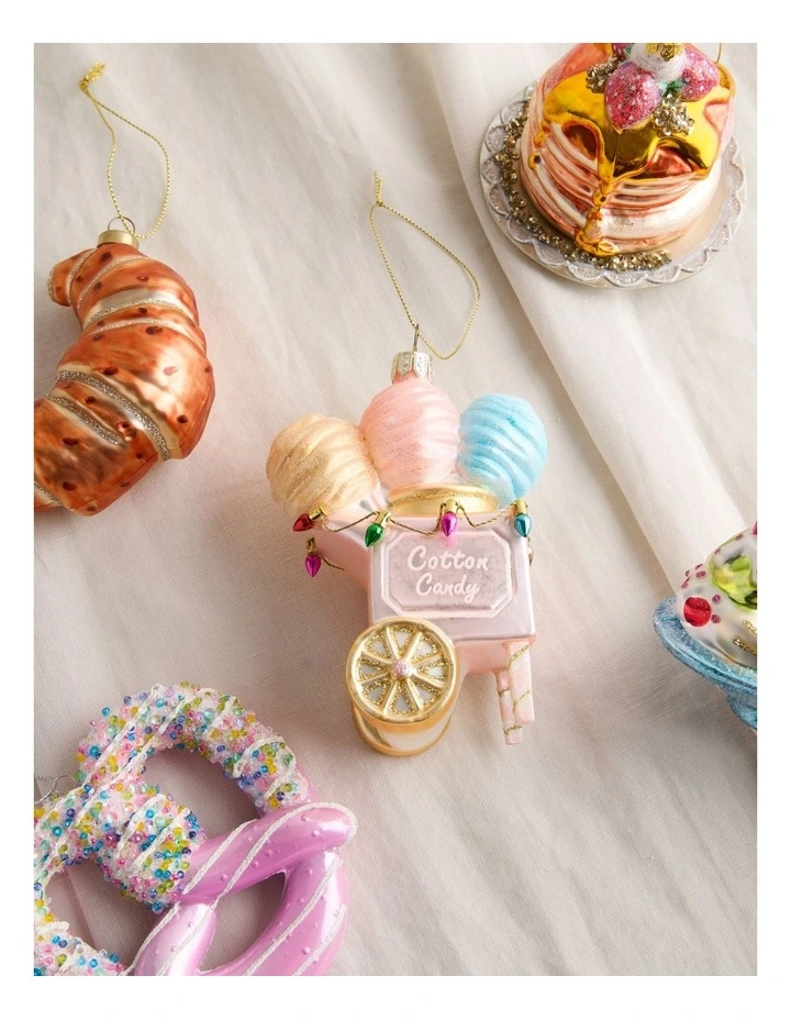 Nostalgia Christmas Glass Cotton Candy Stand Ornament 12cm in Multicolour image 3