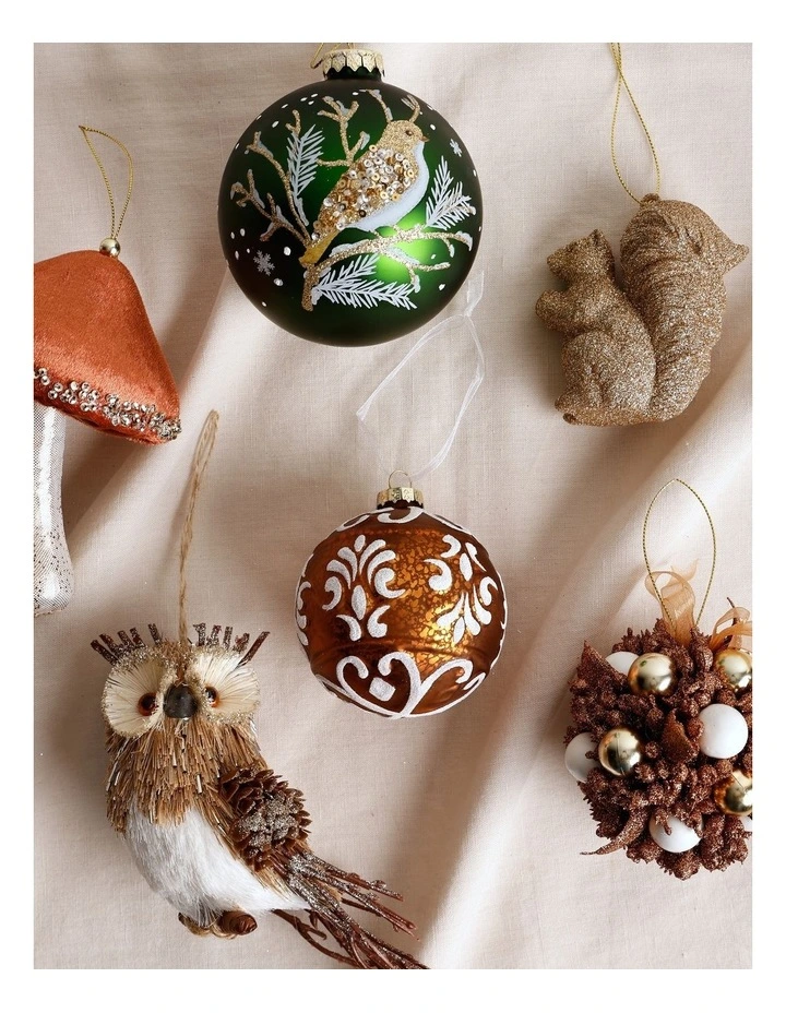 Harvest Christmas Glass Gingerbread Bauble 8cm in Brown image 4