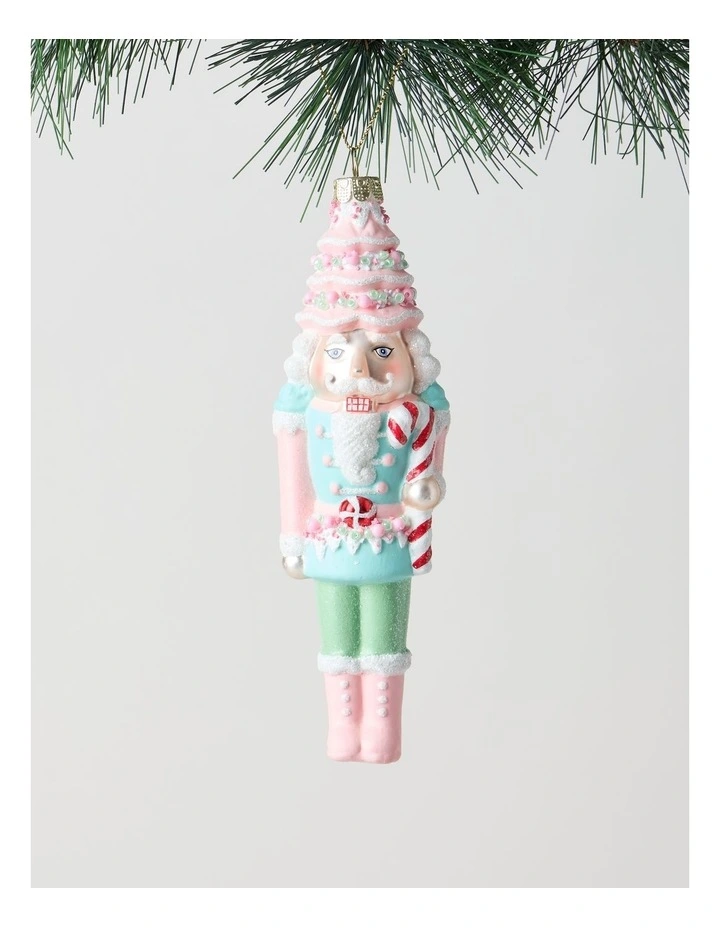 Nostalgia Christmas Glass Nutcracker Ornament 17cm in Multicolour image 1
