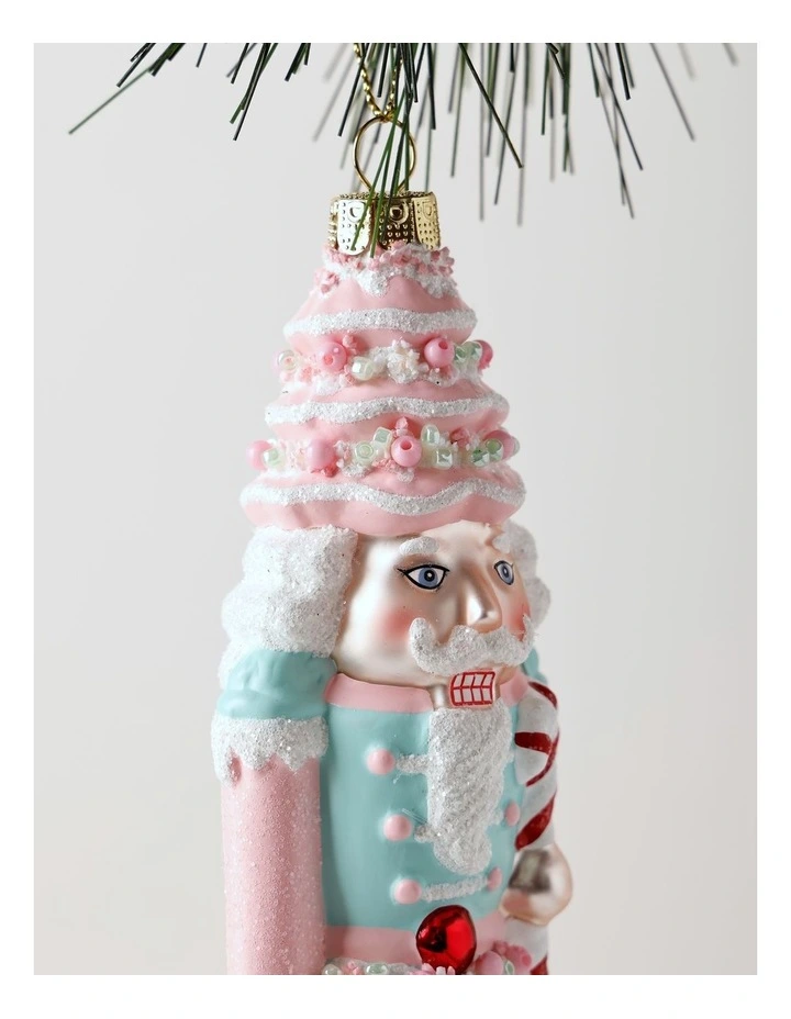 Candyland Christmas Glass Nutcracker Ornament 17cm in Multicolour image 2