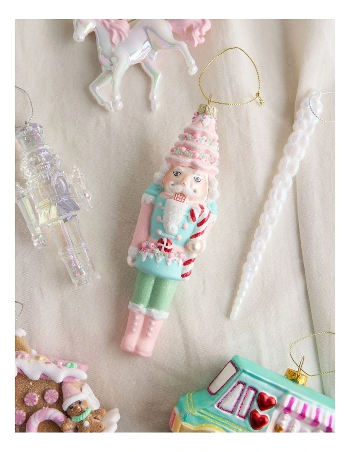 Nostalgia Christmas Glass Nutcracker Ornament 17cm in Multicolour image 3