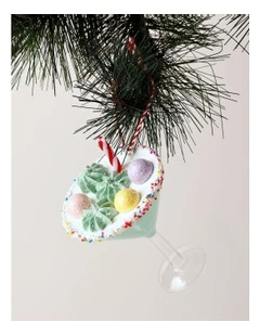 Candyland Christmas Glass Candy Cocktail Ornament 12.7cm in Pale Green
