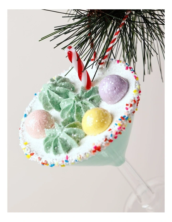 Candyland Christmas Glass Candy Cocktail Ornament 12.7cm in Pale Green image 2